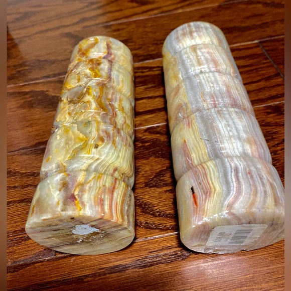 Candle Holders Set of 2 Decorative Onyx hand caved Multicolour - Picture 9 of 13